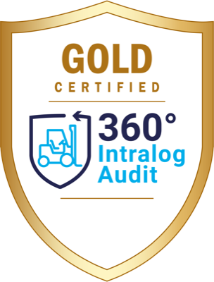 “Gold Certified” seal of the 360° Intralog Audit